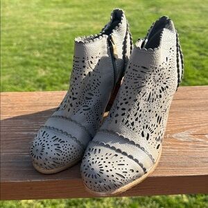 L’Artiste By Spring Step Leather Ankle Boots Gray 38
